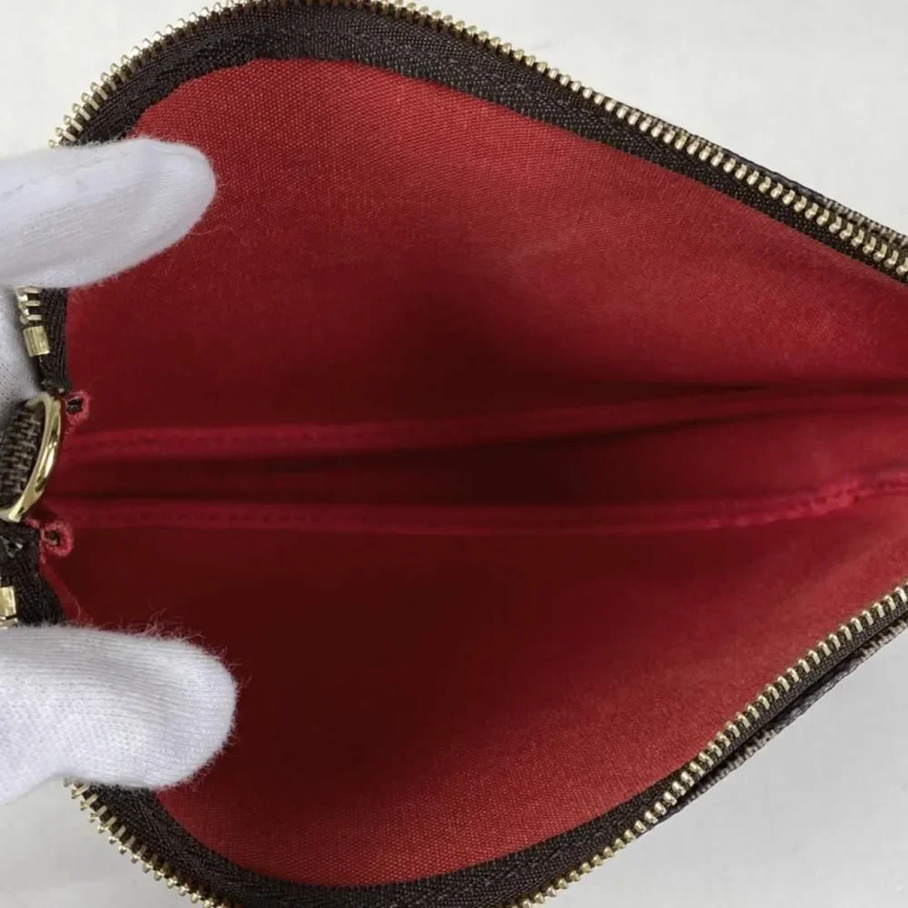 Louis Vuitton Makeup Cosmetics Accessory Pouch Damier Brown